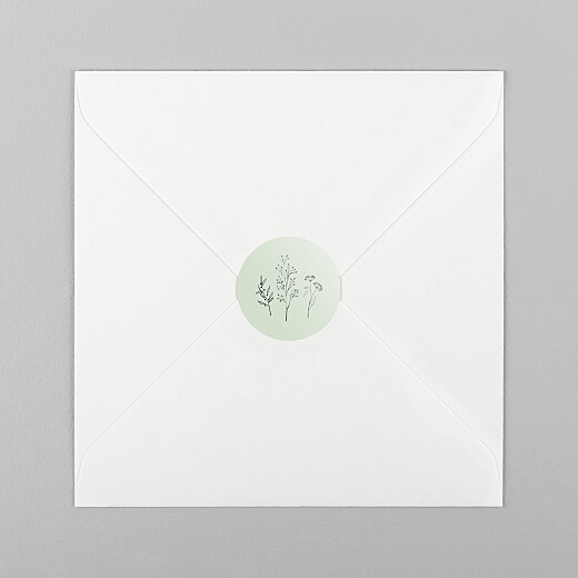 Stickers pour enveloppes baptême Herbier vert - Vue 1