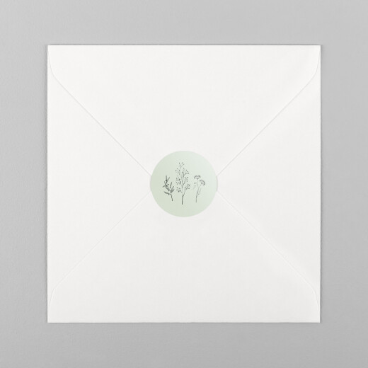 Stickers pour enveloppes baptême Herbier vert - Vue 2 Stickers pour enveloppes baptême Herbier vert - Vue 2
