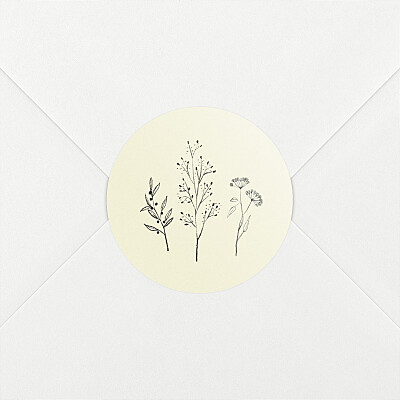 Stickers baptême blanc herbier beige Stickers baptême blanc herbier beige