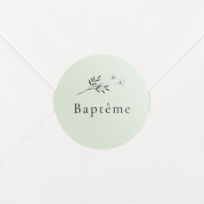 Stickers pour enveloppes baptême Herbier vert