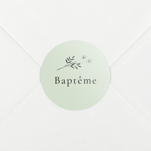Stickers pour enveloppes baptême Herbier vert - Vue 1