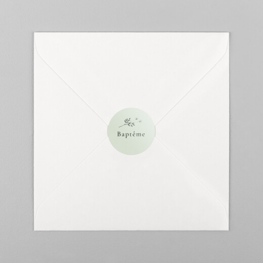 Stickers pour enveloppes baptême Herbier vert - Vue 2