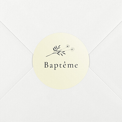 Stickers baptême blanc herbier beige Stickers baptême blanc herbier beige