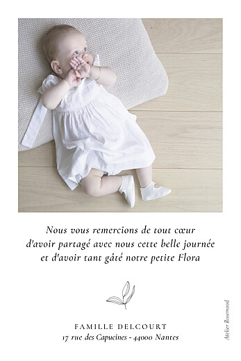 Carte de remerciement Poésie amoureuse blanc - Verso Carte de remerciement Poésie amoureuse blanc - Verso