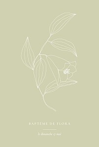 Faire-part de baptême vert poésie amoureuse vert Faire-part de baptême vert poésie amoureuse vert