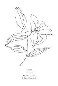 Menu de baptême sans photo poésie amoureuse blanc Menu de baptême sans photo poésie amoureuse blanc