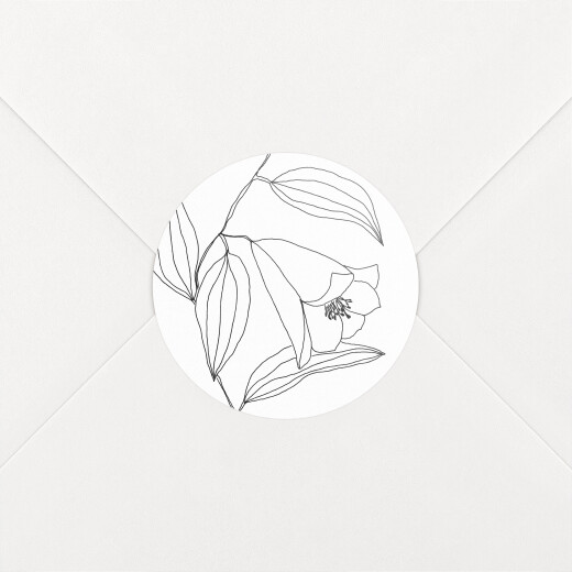 Stickers pour enveloppes baptême Poésie amoureuse blanc - Vue 1