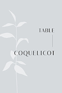 Marque-table mariage ikebana bleu Marque-table mariage ikebana bleu