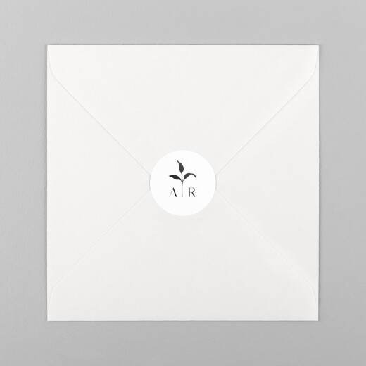 Stickers pour enveloppes mariage Ikebana blanc - Vue 2