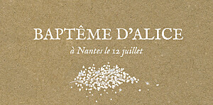 Marque-place baptême garçon gypsophile chic kraft Marque-place baptême garçon gypsophile chic kraft