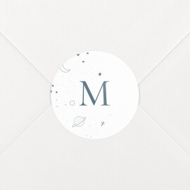 Stickers pour enveloppes naissance Rêve bleu blanc