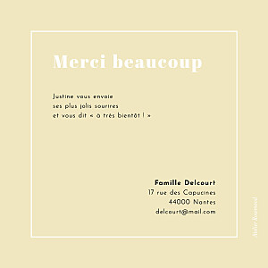 Carte de remerciement tendance monochrome jaune Carte de remerciement tendance monochrome jaune
