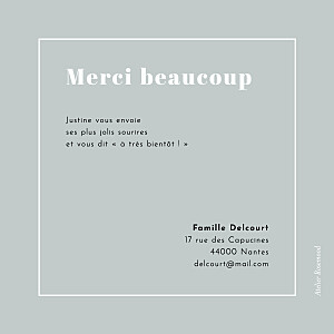Carte de remerciement bleu monochrome bleu Carte de remerciement bleu monochrome bleu