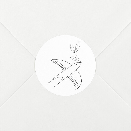 Stickers pour enveloppes naissance Orphée blanc - Vue 1