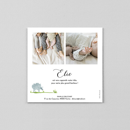 Faire-part de naissance Saute mouton (calque) blanc - Vue 3 Faire-part de naissance Saute mouton (calque) blanc - Vue 3