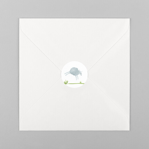 Stickers pour enveloppes naissance Saute mouton blanc - Vue 2