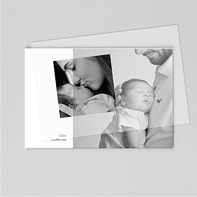 Faire-part de naissance moderne sobre (calque) paysage blanc Faire-part de naissance moderne sobre (calque) paysage blanc