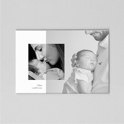 Faire-part de naissance Sobre (calque) paysage blanc - Vue 2 Faire-part de naissance Sobre (calque) paysage blanc - Vue 2
