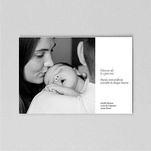 Faire-part de naissance Étymologie (calque) blanc - Vue 3 Faire-part de naissance Étymologie (calque) blanc - Vue 3