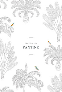 Faire-part de baptême oiseaux de paradis noir Faire-part de baptême oiseaux de paradis noir