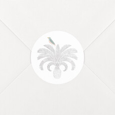 Stickers pour enveloppes baptême Oiseaux de paradis noir
