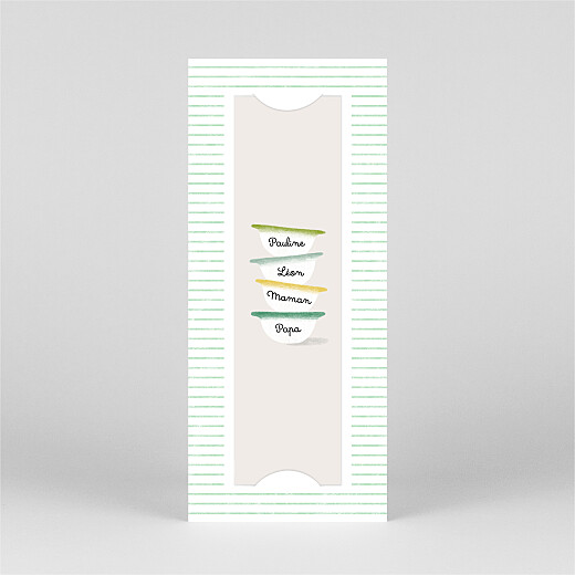 Faire-part de naissance Petits Bols (marque-page) (2 enfants) vert - Vue 2 Faire-part de naissance Petits Bols (marque-page) (2 enfants) vert - Vue 2
