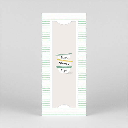 Faire-part de naissance Petits Bols (marque-page) (1 enfant) vert - Vue 2 Faire-part de naissance Petits Bols (marque-page) (1 enfant) vert - Vue 2