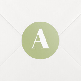 Stickers pour enveloppes naissance Initiale vert