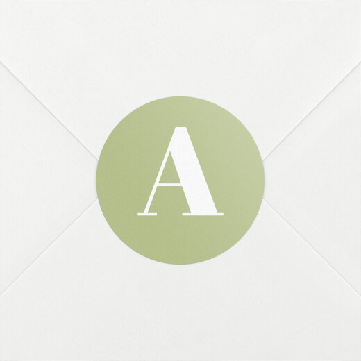 Stickers pour enveloppes naissance Initiale vert - Vue 1