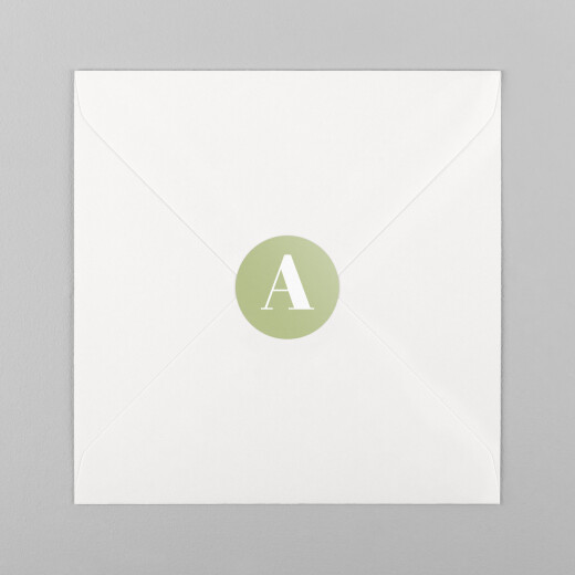 Stickers pour enveloppes naissance Initiale vert - Vue 2