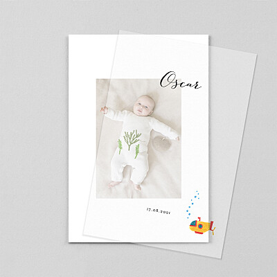Faire-part de naissance blanc il était une fois (calque) océan Faire-part de naissance blanc il était une fois (calque) océan