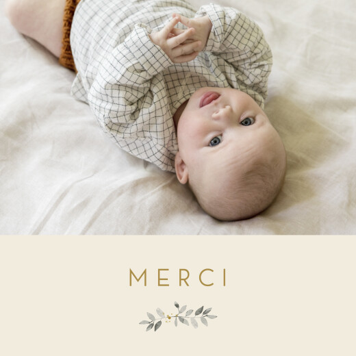 Carte de remerciement Mon petit trousseau beige - Recto Carte de remerciement Mon petit trousseau beige - Recto