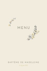 Menu de baptême Mon petit trousseau beige