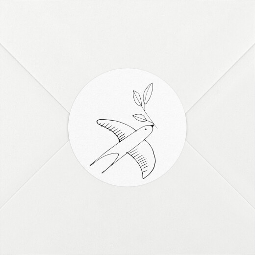 Stickers pour enveloppes baptême Orphée blanc - Vue 1