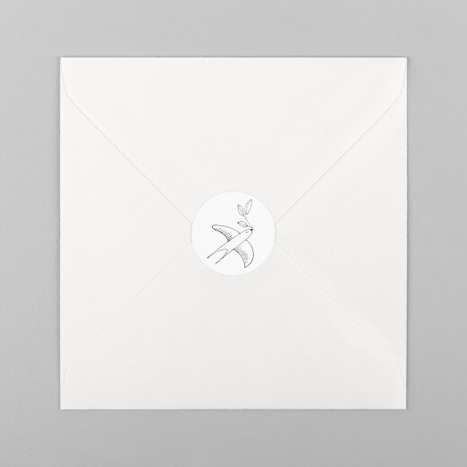 Stickers pour enveloppes baptême Orphée blanc - Vue 2