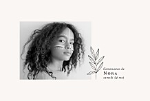 Faire-part de communion Jeune pousse beige Faire-part de communion Jeune pousse beige