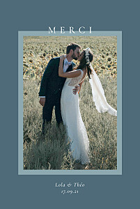 Carte de remerciement mariage tous genres cadre pastel bleu Carte de remerciement mariage tous genres cadre pastel bleu