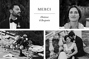 Carte de remerciement mariage doux instants (paysage) blanc Carte de remerciement mariage doux instants (paysage) blanc