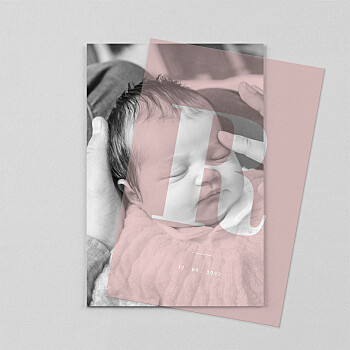 Faire-part de naissance initiale (calque) rouge Faire-part de naissance initiale (calque) rouge