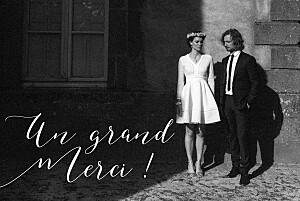 Carte de remerciement mariage tous genres bloomy blanc Carte de remerciement mariage tous genres bloomy blanc