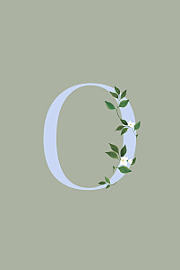 Faire-part de naissance bleu lettres fleuries vert et bleu Faire-part de naissance bleu lettres fleuries vert et bleu