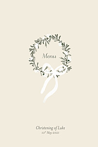 Menu de baptême douce lueur blanc Menu de baptême douce lueur blanc
