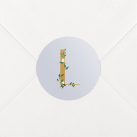 Stickers pour enveloppes naissance Lettres fleuries jaune et bleu