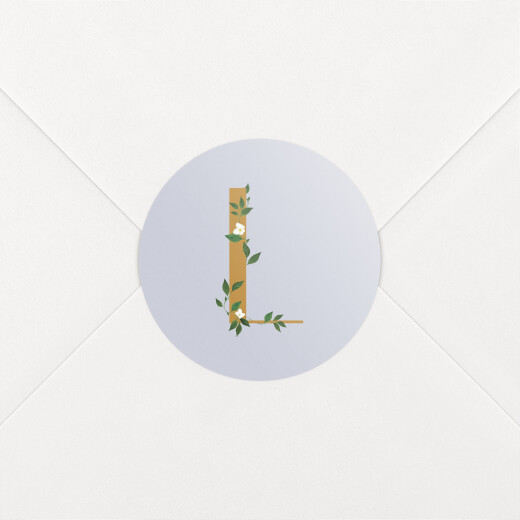 Stickers pour enveloppes naissance Lettres fleuries jaune et bleu - Vue 1