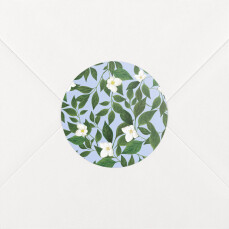 Stickers pour enveloppes naissance Lettres fleuries vert et bleu
