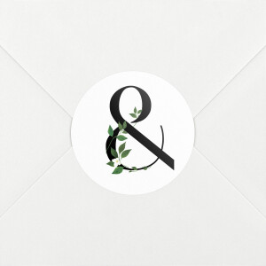 Stickers pour enveloppes mariage Lettres fleuries (esperluette) blanc
