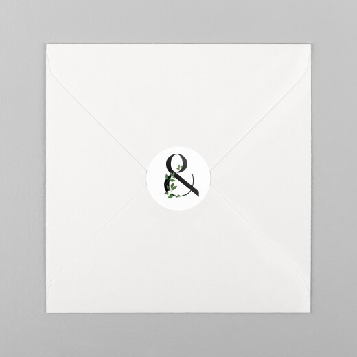 Stickers pour enveloppes mariage Lettres fleuries (esperluette) blanc - Vue 2