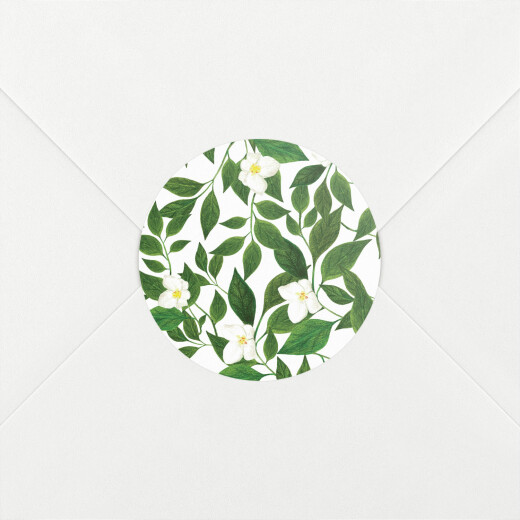 Stickers pour enveloppes mariage Lettres fleuries blanc - Vue 1