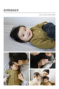 Faire-part de naissance moderne édito (multi photos) blanc Faire-part de naissance moderne édito (multi photos) blanc