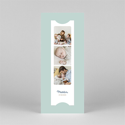 Faire-part de naissance La famille des animaux (marque-page) bleu - Vue 3 Faire-part de naissance La famille des animaux (marque-page) bleu - Vue 3